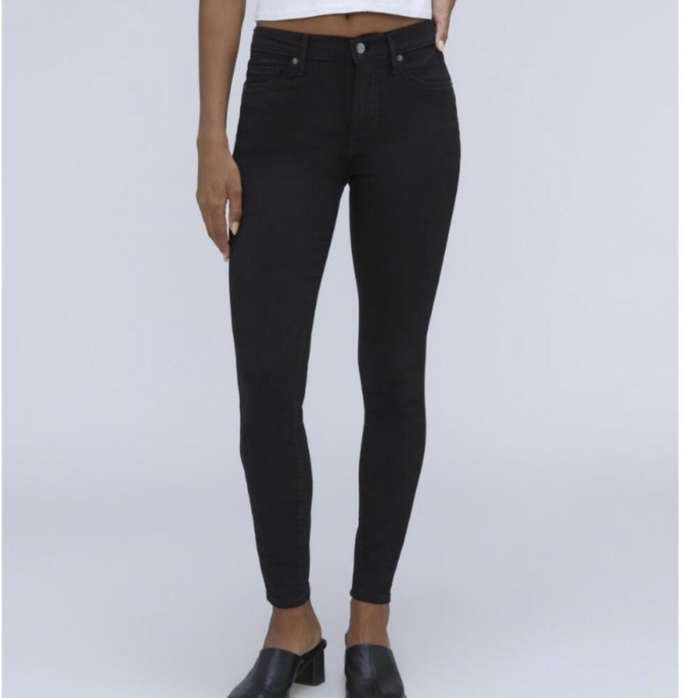 Everlane Black Mid Rise Denim Skinny Jeans Size 30 Minimalist Casual Pants
